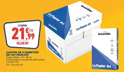 Bureau Vallée Bureau vallée carton de 5 ramettes de 500 feuilles offre