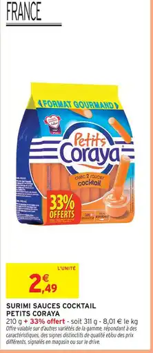Intermarché Petits coraya surimi sauces cocktail offre