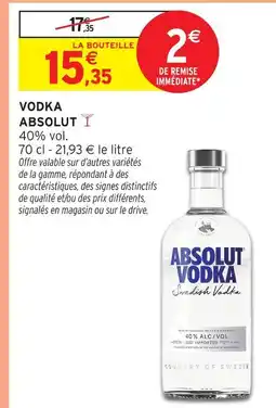Intermarché Absolut vodka offre