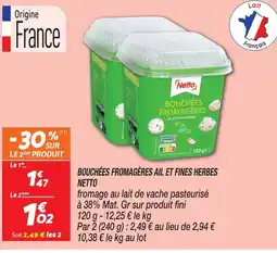 Netto Netto bouchées fromagères ail et fines herbes offre