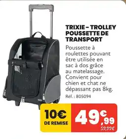 Animalis Trixie trolley poussette de transport offre