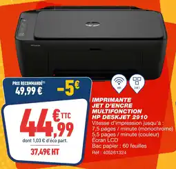 Bureau Vallée Hp imprimante jet d'encre multifonction deskjet 2910 offre