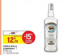 Intermarché Zubrowka vodka biala offre