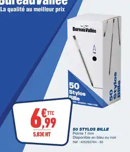 Bureau Vallée Bureau vallée 50 stylos bille offre
