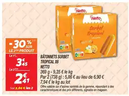 Netto Netto bâtonnets sorbet tropical x6 offre