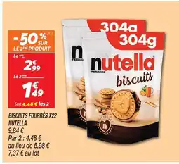 Netto Nutella biscuits fourrés x22 offre