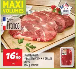 Netto Netto viande bovine : 4 basses côtes à griller offre
