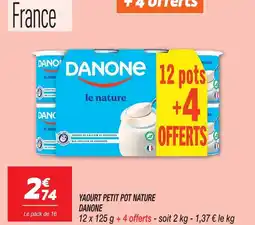 Netto Danone yaourt petit pot nature offre