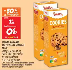 Netto Netto cookies nougatine aux pépites de chocolat offre