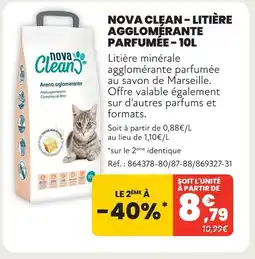 Animalis Nova clean litière agglomérante parfumée - 10l offre