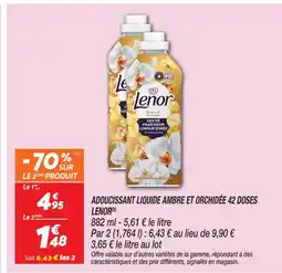 Netto Lenor adoucissant liquide ambre et orchidée 42 doses offre