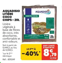 Animalis Aquadisio litière coco chips - 20l offre