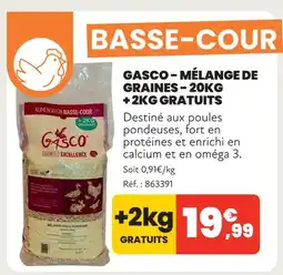 Animalis Gasco mélange de graines - 20kg + 2kg gratuits offre