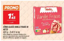 Netto Netto cônes glacés vanille fraise offre