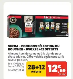 Animalis Sheba pochons sélection du boucher - 85gx28 + 12 offerts offre