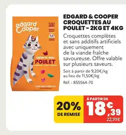 Animalis Edgard & cooper croquettes au poulet - 2kg et 4kg offre