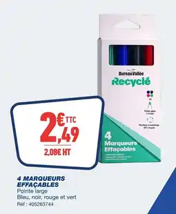 Bureau Vallée Bureau vallée 4 marqueurs effaçables offre