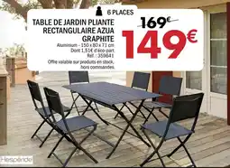 La Foir'Fouille Table de jardin pliante rectangulaire azua graphite offre
