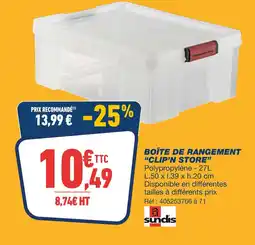Bureau Vallée Sundis boîte de rangement “clip’n store” offre