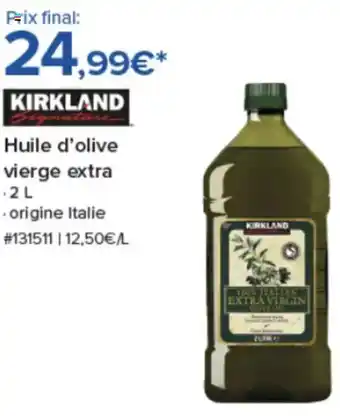 Costco KIRKLAND Huile d'olive vierge extra offre