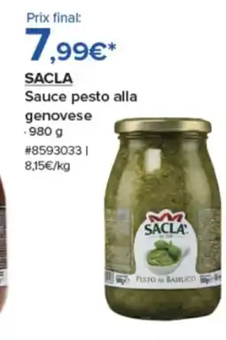 Costco SACLA Sauce pesto alla genovese offre