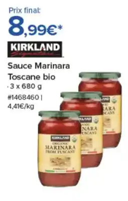 Costco KIRKLAND Sauce Marinara Toscane bio offre
