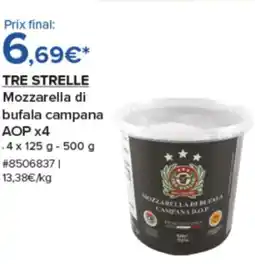 Costco TRE STRELLE Mozzarella di bufala campana AOP x4 offre