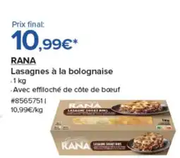 Costco RANA Lasagnes à la bolognaise offre