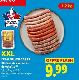 Lidl L'ÉTAL DU VOLAILLER Plateau de saucisses de volaille offre