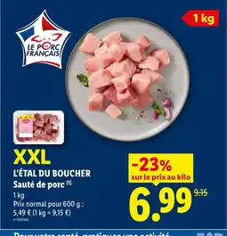 Lidl L'ÉTAL DU BOUCHER Sauté de porc offre