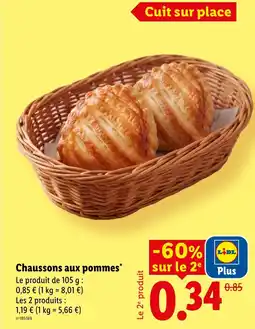 Lidl Chaussons aux pommes offre