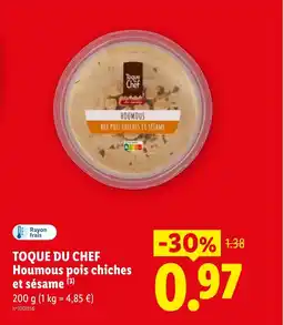 Lidl TOQUE DU CHEF Houmous pois chiches offre
