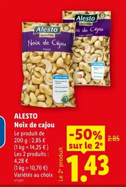 Lidl ALESTO Noix de cajou offre
