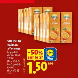 Lidl SOLEVITA Boisson à l'orange offre