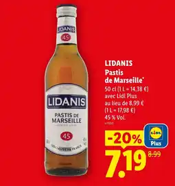 Lidl LIDANIS Pastis de Marseille offre