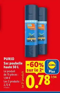 Lidl PURIO Sac poubelle haute offre