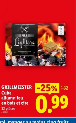 Lidl GRILLMEISTER Cube allume-feu en bois et cire offre