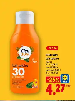 Lidl CIEN SUN Lait solaire offre