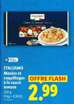 Lidl ITALIAMO Moules et coquillages à la sauce tomate offre