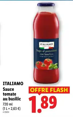 Lidl ITALIAMO Sauce tomate au basilic offre
