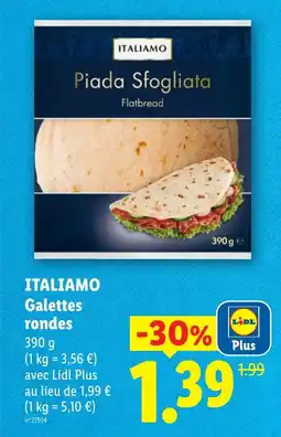 Lidl ITALIAMO Galettes rondes offre