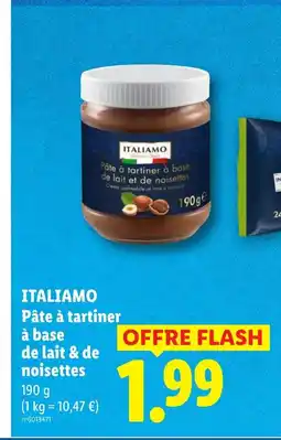 Lidl ITALIAMO Pâte à tartiner à base de lait et de noisettes offre