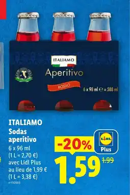 Lidl ITALIAMO Sodas aperitivo offre