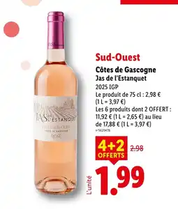 Lidl JAS DE L'ESTANQUET Sud-Ouest Côtes de Gascogne offre