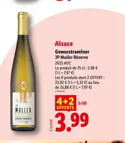 Lidl JP MULLER Alsace Gewurztraminer offre
