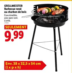 Lidl GRILLMEISTER Barbecue rond au charbon de bois offre