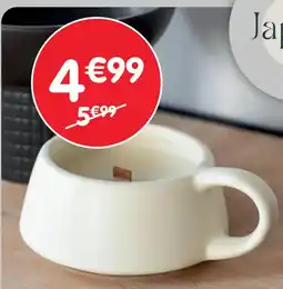 b&m Mug bougie mèche bois offre