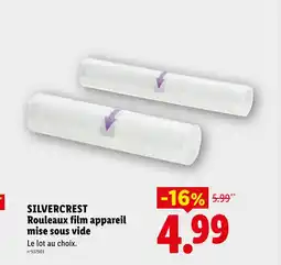 Lidl SILVERCREST Rouleaux film appareil mise sous vide offre