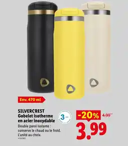 Lidl SILVERCREST Gobelet isotherme en acier inoxydable offre