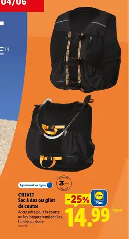 Lidl CRIVIT Sac à dos ou gilet de course offre